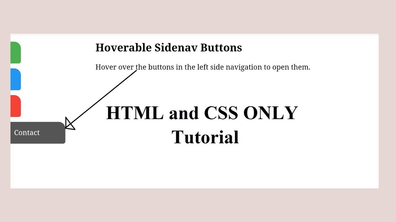Sidebar Navigation Hover Effect | HTML CSS Hover Tutorial