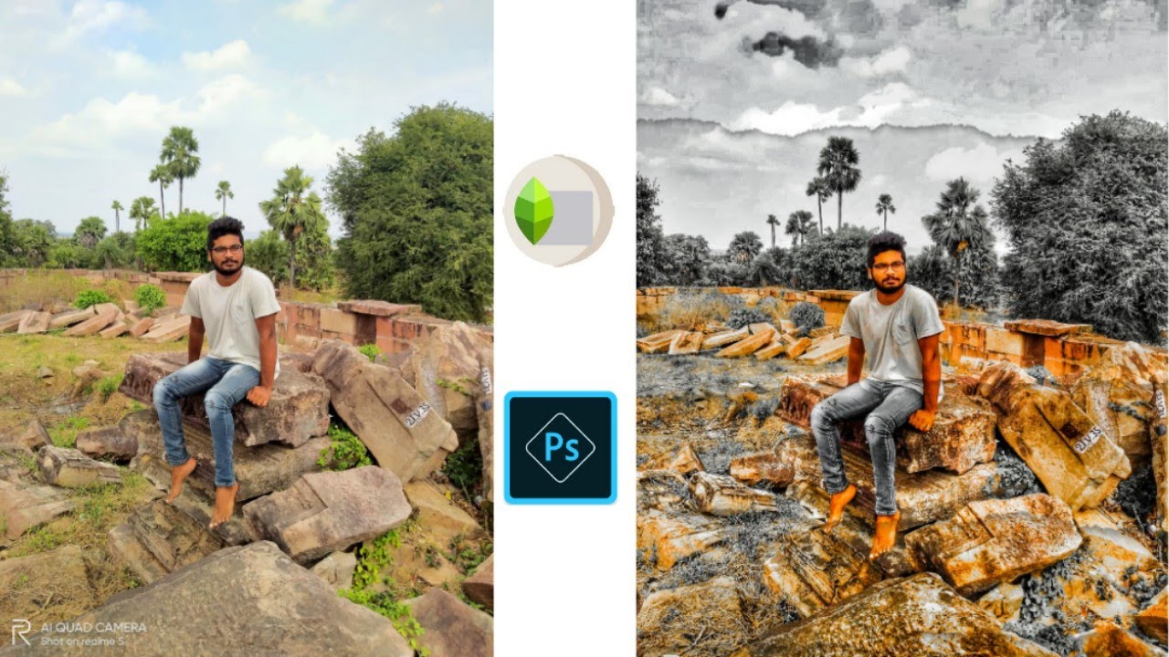 Snapseed & Adobe Photoshop photo editing tutorial in Telugu ||  Best colour Effect