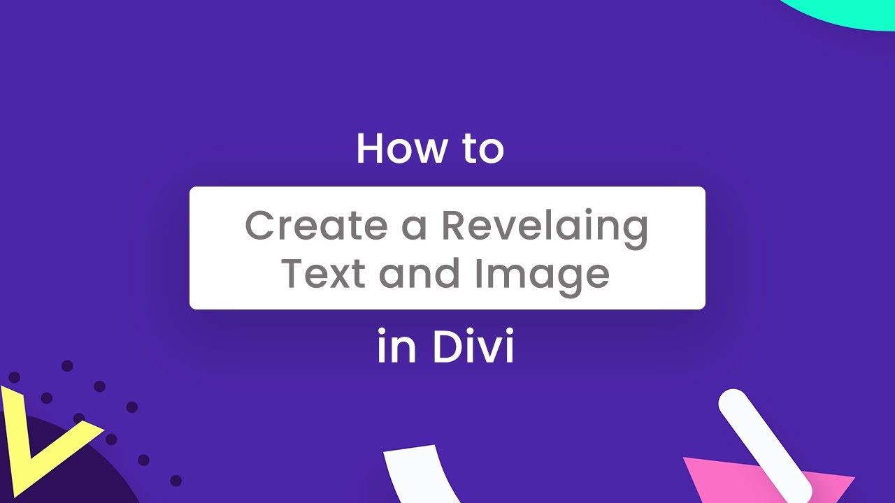 How to create A revealing Text and Image in Divi - With Cool Animations