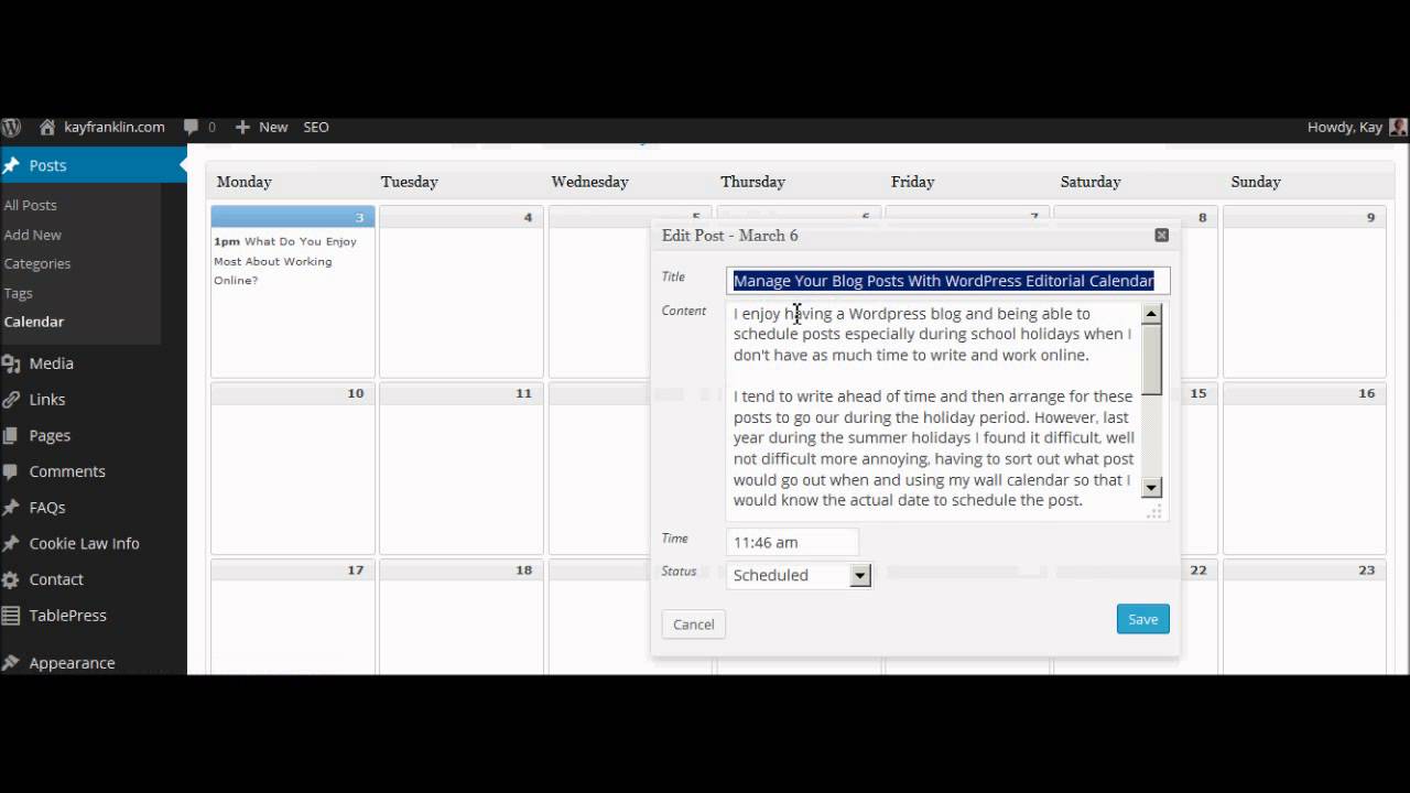 Wordpress Editorial Calendar Plugin Review