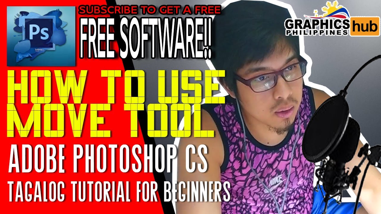 Sample Adobe Photoshop CS6 Tutorial using Move Tool (Tagalog) | Graphics Hub Philippines