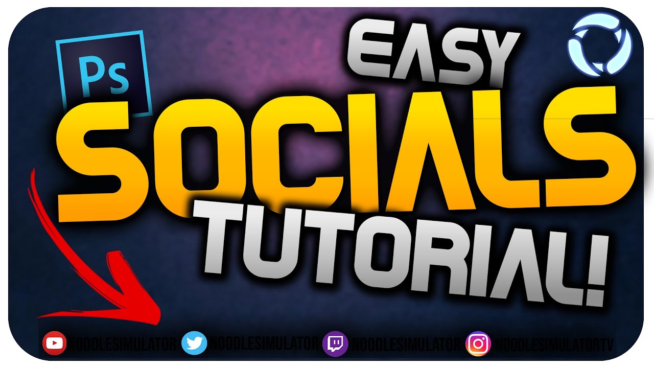 EASY & SIMPLE Socials PHOTOSHOP TUTORIAL 2020! | Beginners Photoshop!