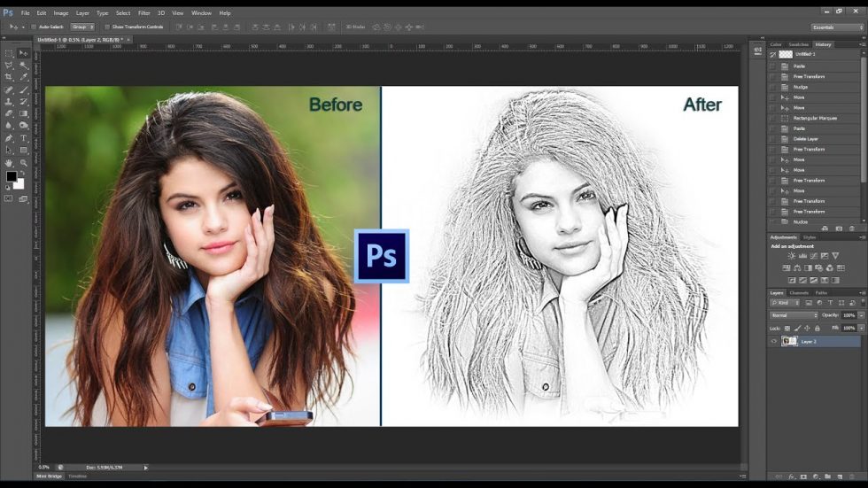 Photoshop Tutorial: Pencil Sketch on Photoshop, How to Transform Photos