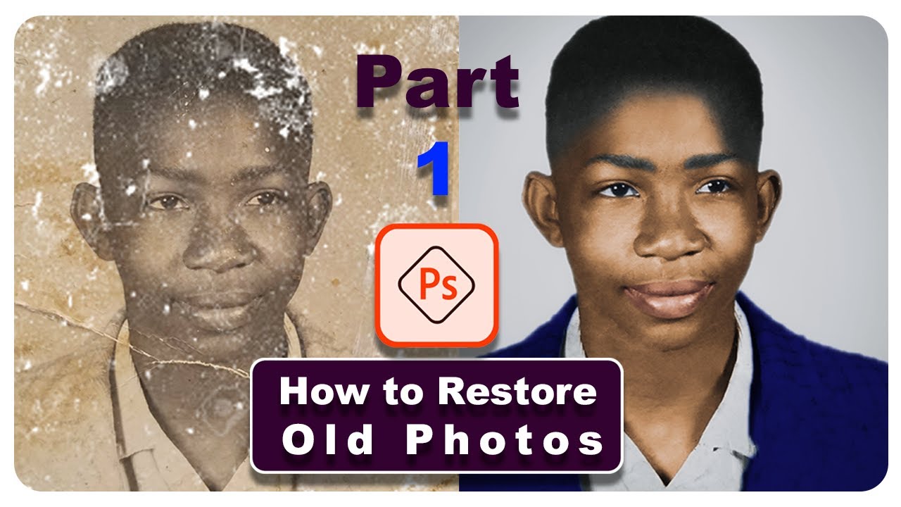 Adobe Photoshop tutorial: how to repair and restore old images and color them Part 1