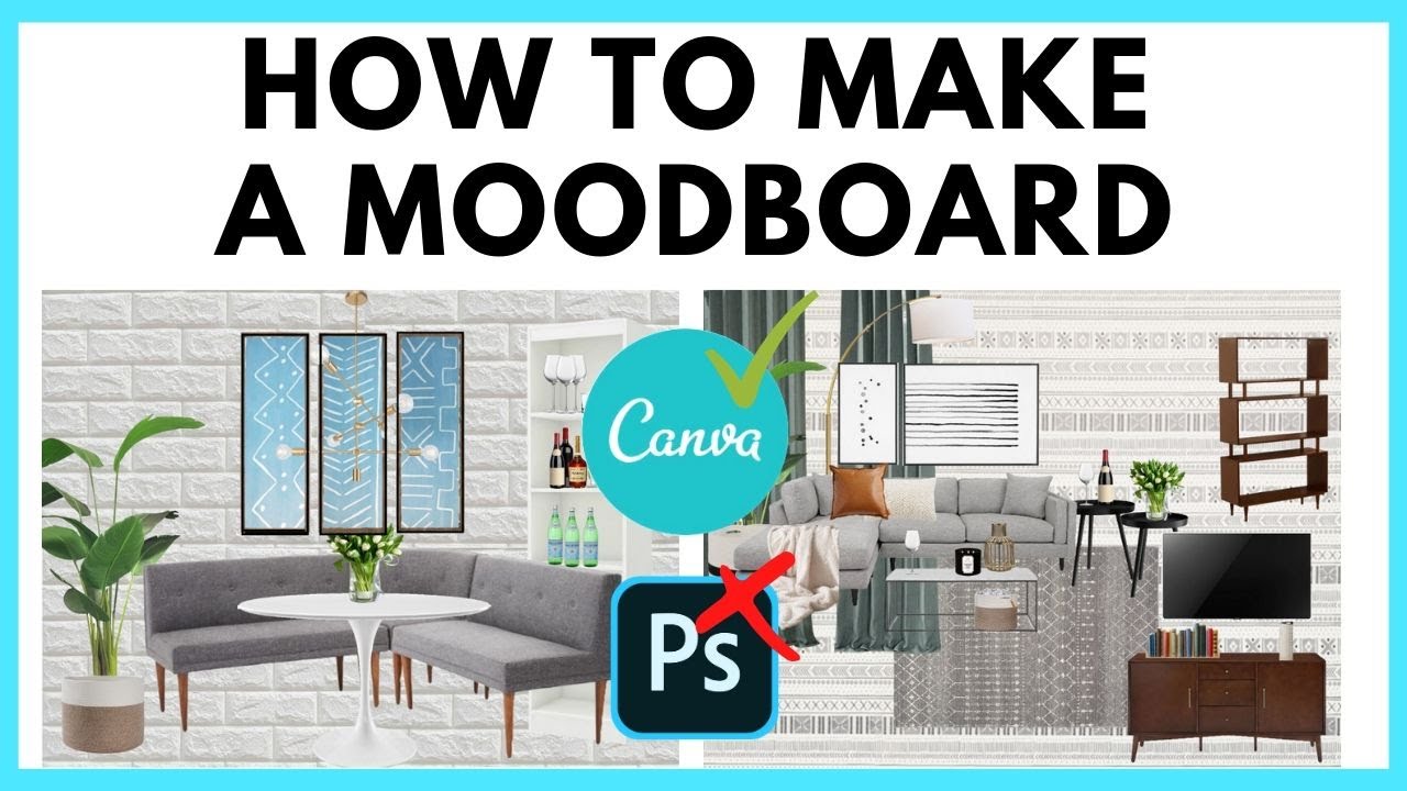 How to Make an Interior Design Moodboard in Canva | No Photoshop | Tutorial