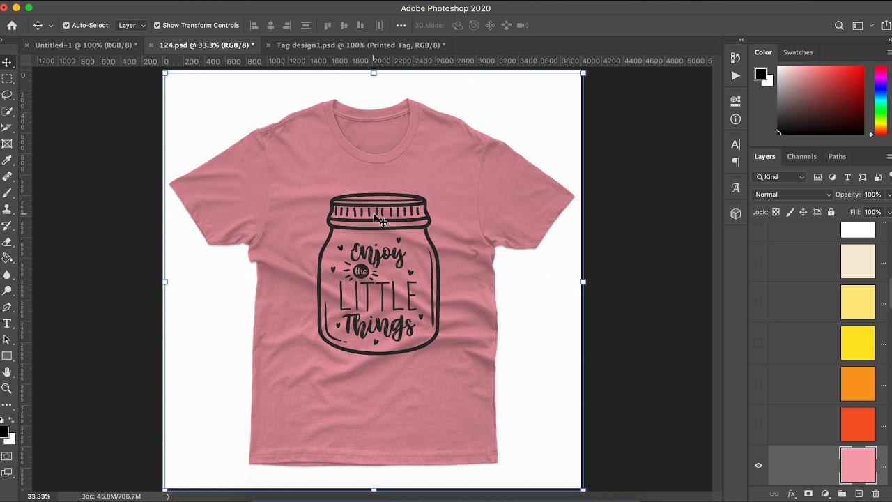 T-shirt Mockup Photoshop Tutorial - How to make a design on T-Shirt I Vector design I T-Shirt Design