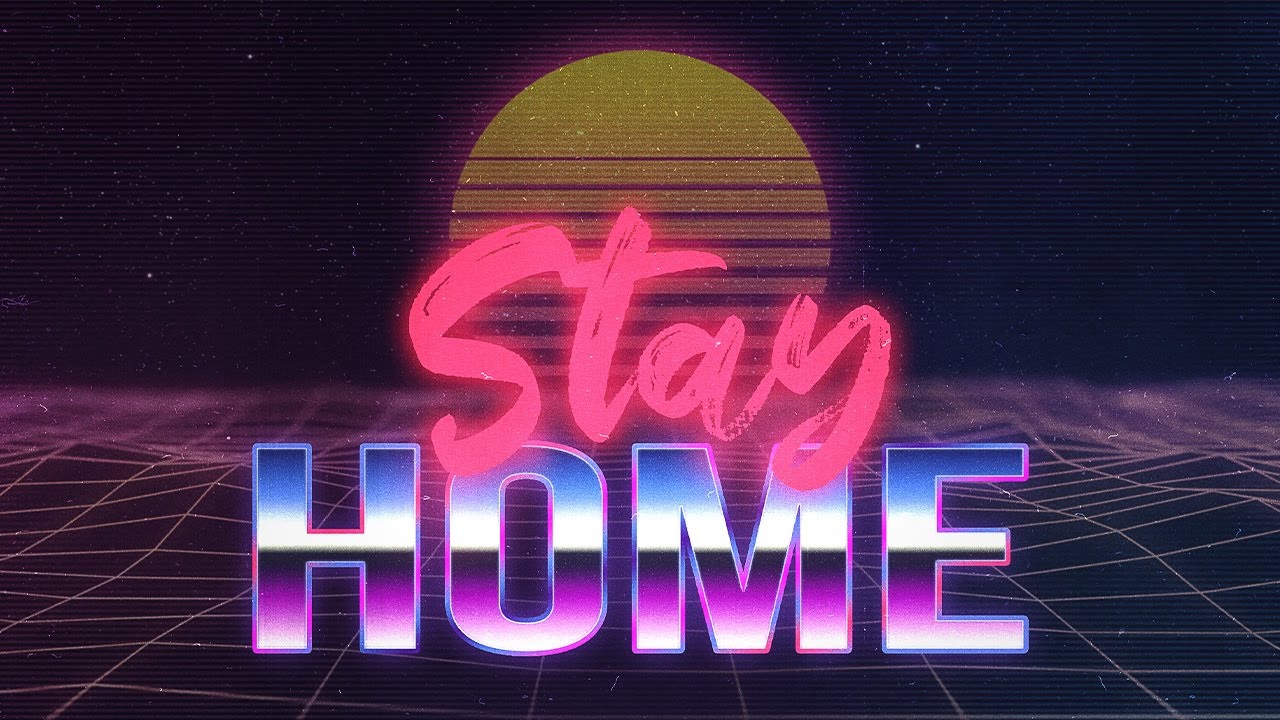 Stay Home 80s Retro Style Wallpaper - Photoshop Tutorial