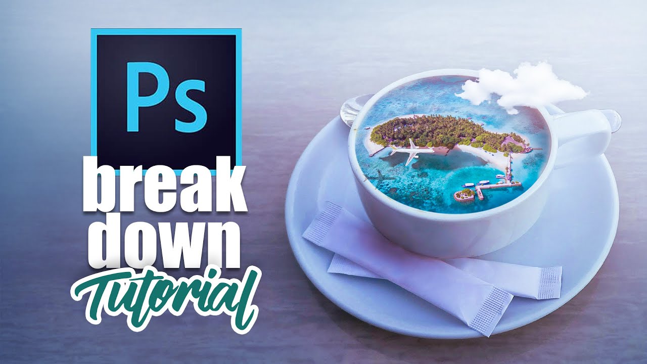 TROPICAL COFFEE PHOTO MANIPULATION | photoshop breakdown tutorial