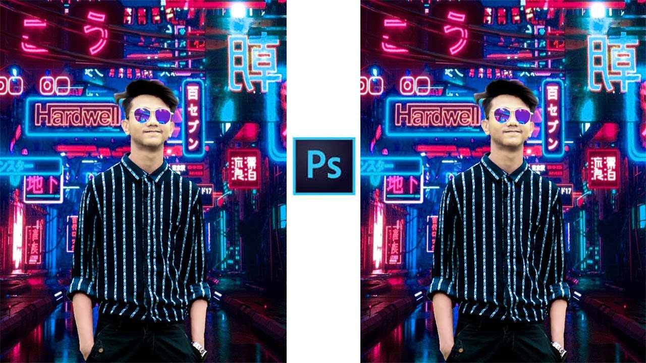 Neon City Background Changing Photo Editing 2020 || in adobe Photoshop || rifat Creation
