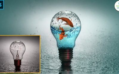 How to Edit add to queue photoshop tutorial  photo manipulation  water splash in bulb