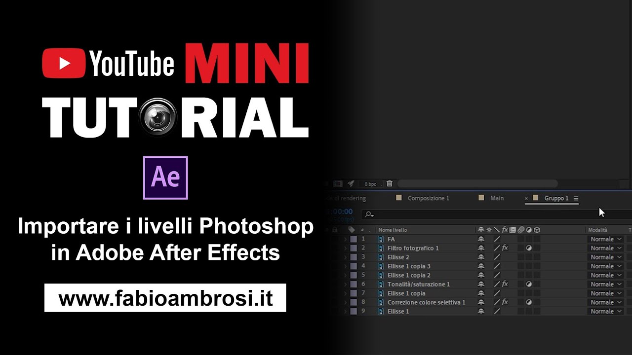 #19 - Adobe After Effects: come importare e lavorare livelli Photoshop