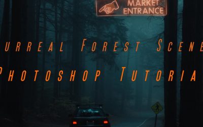 Surreal Neon Sign Forest Scene Photoshop Tutorial