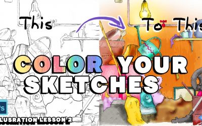 How to color in sketches digitally – using Adobe Photoshop // Illustration series, lesson 2.