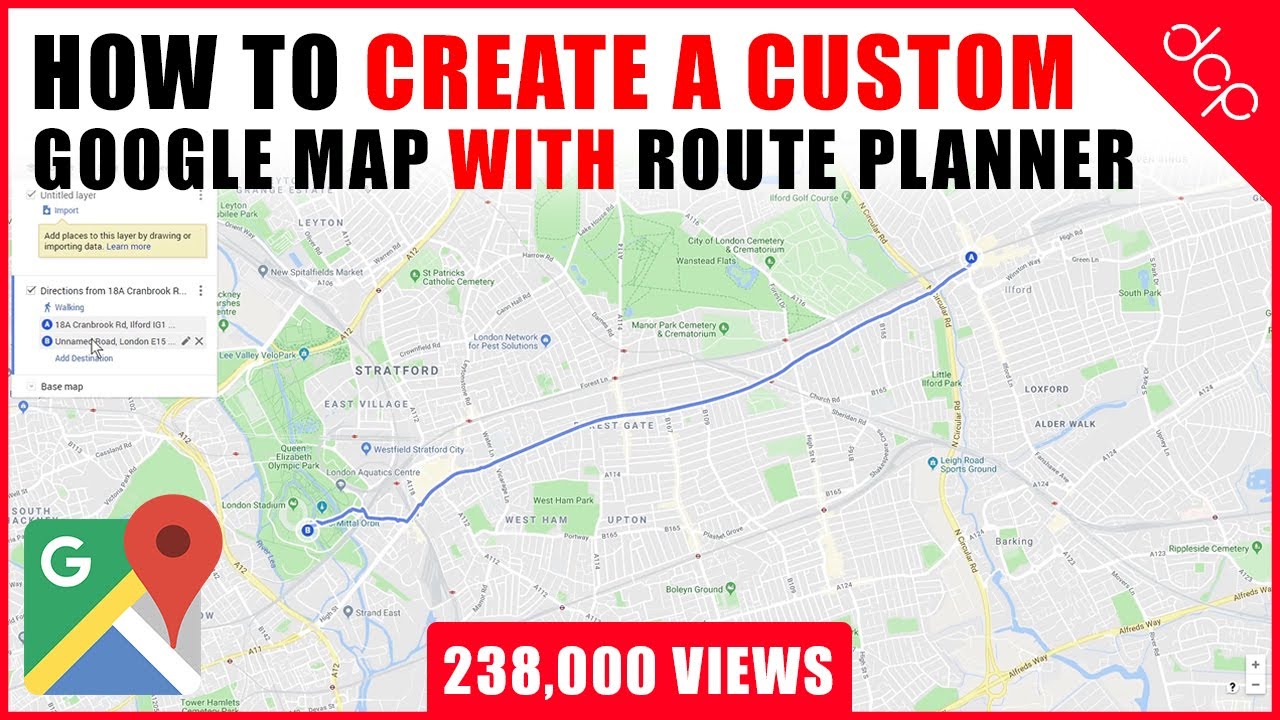 How to create a custom Google Map with Route Planner and Location Markers - [ Google Maps Tutorial ]