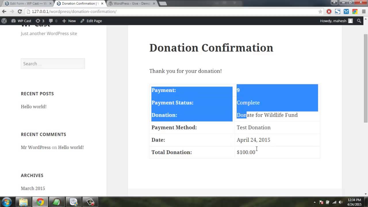 Accept Donations with WordPress Plugin