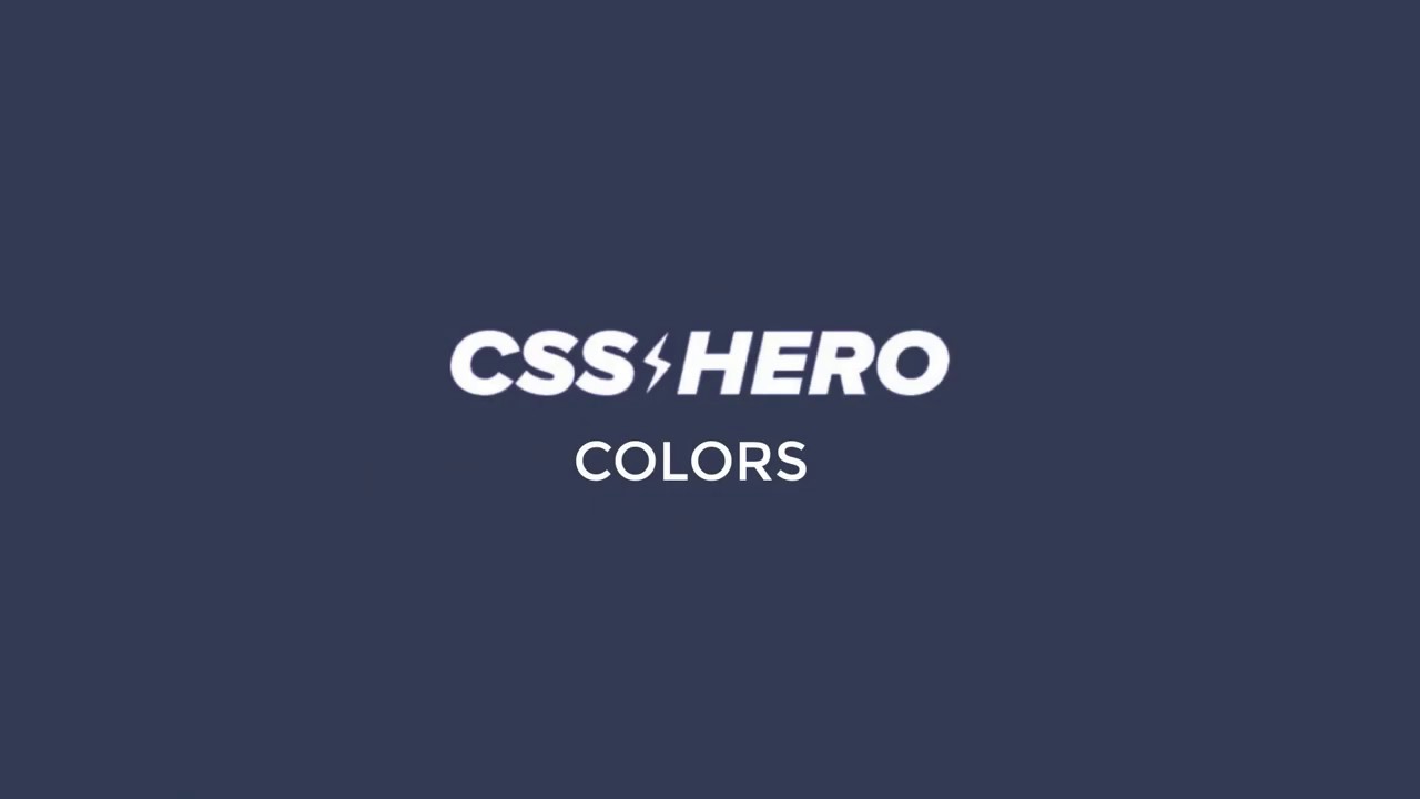 CSS Hero V4 - Colors