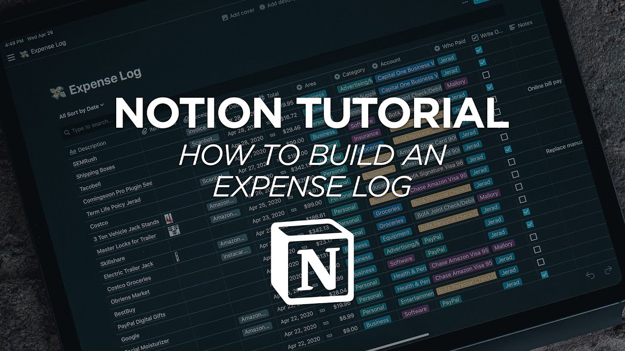 How To Build an Expense Tracker Log in Notion - Notion Tutorial