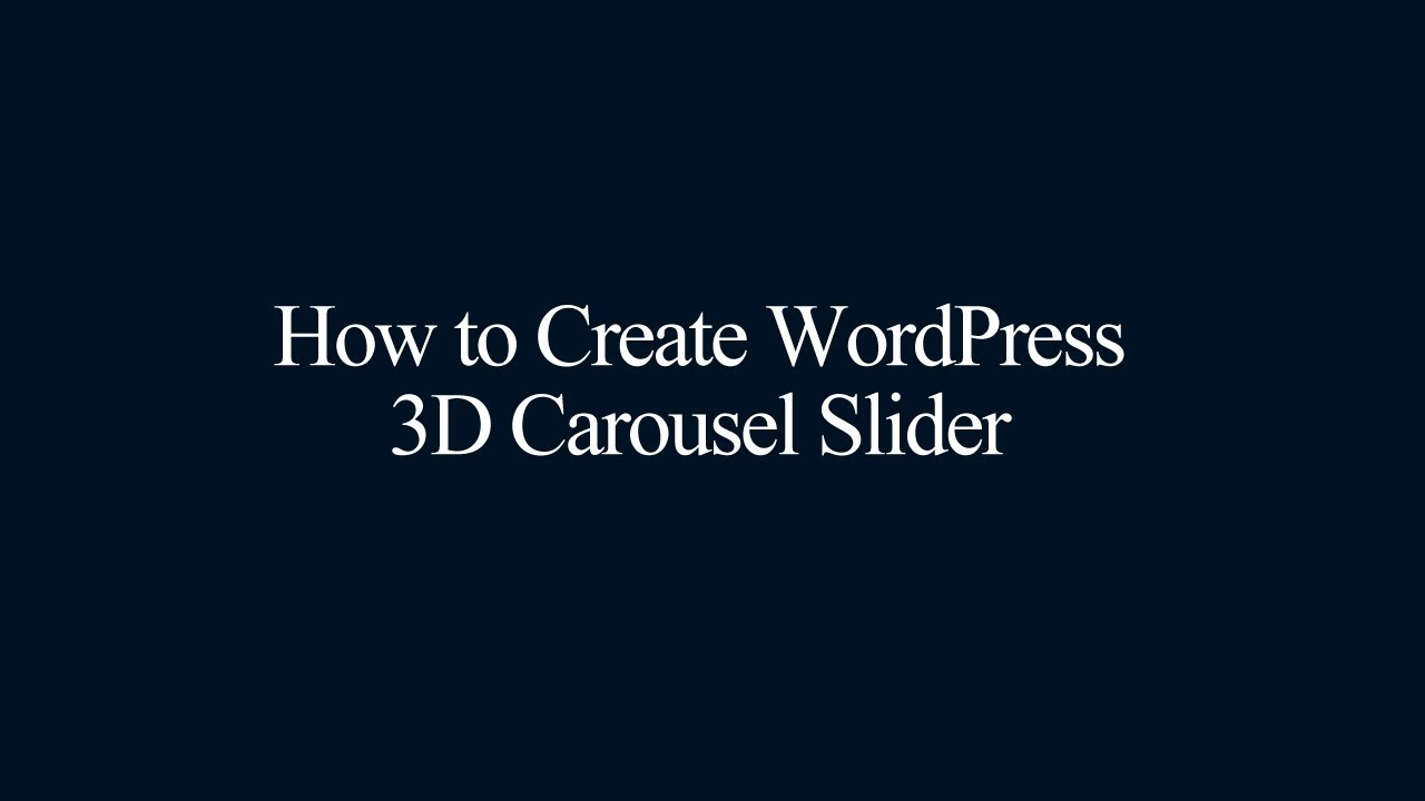 WordPress 3D Carousel