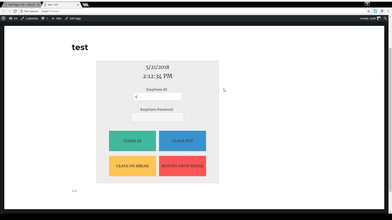 WordPress Time Clock Plugin