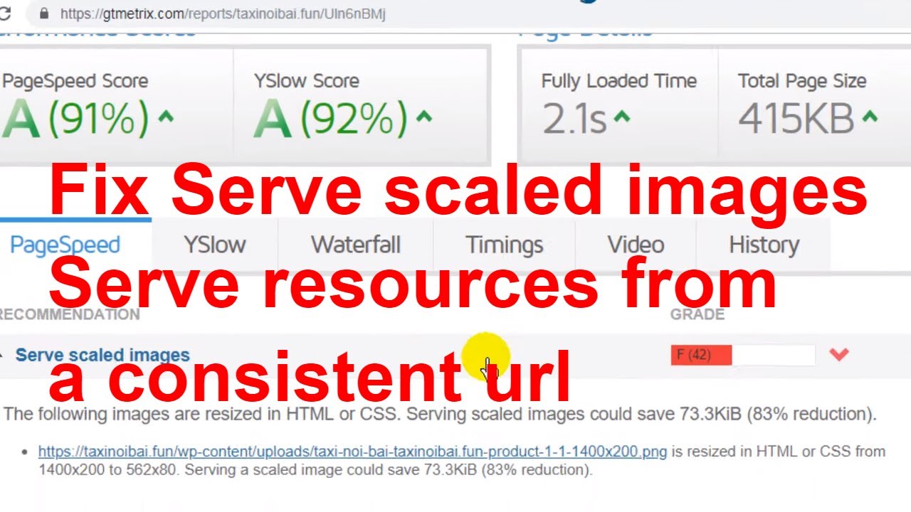 [SEO Tips]8.Fixed Serve scaled images & Serve resources from a consistent URL