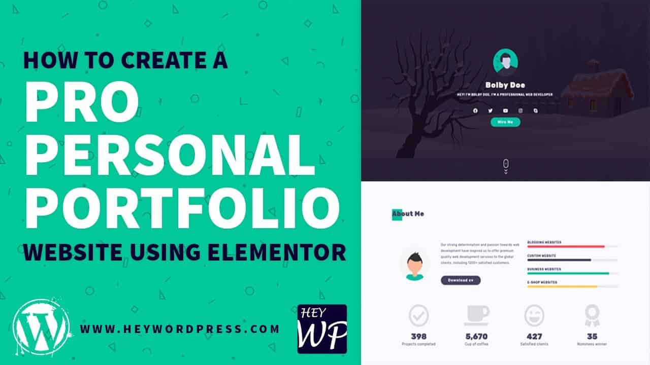 How to Create a Pro Personal Portfolio OR CV website using Elementor | Elementor Tutorial Promo