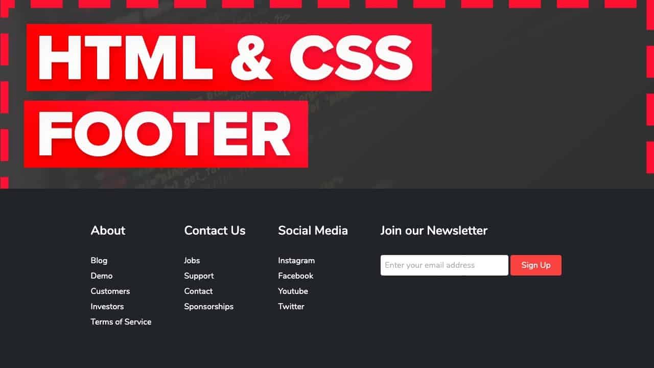 How to Make a Footer in HTML and CSS for Beginners Tutorial - Fully Responsive