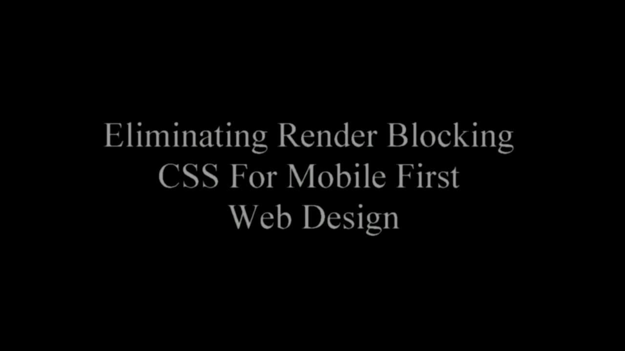 Eliminate Render Blocking CSS