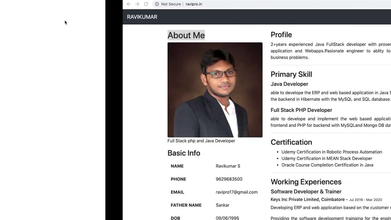 Own web profile creation   part 3