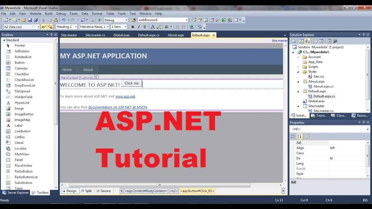 ASP.NET Tutorial 1- Introduction and Creating Your First ASP.NET Web Site