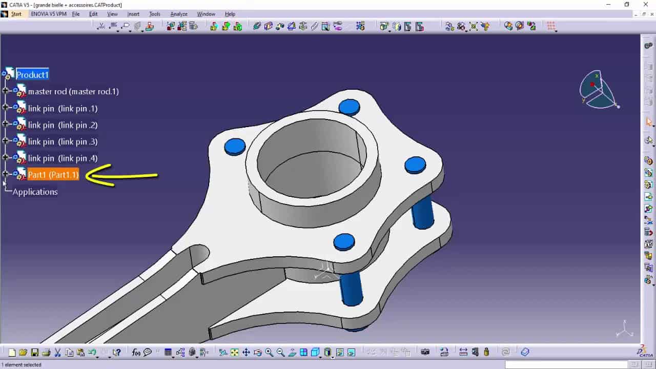 Catia Assembly Design tutorial for beginners | How to design a new part in the workbench