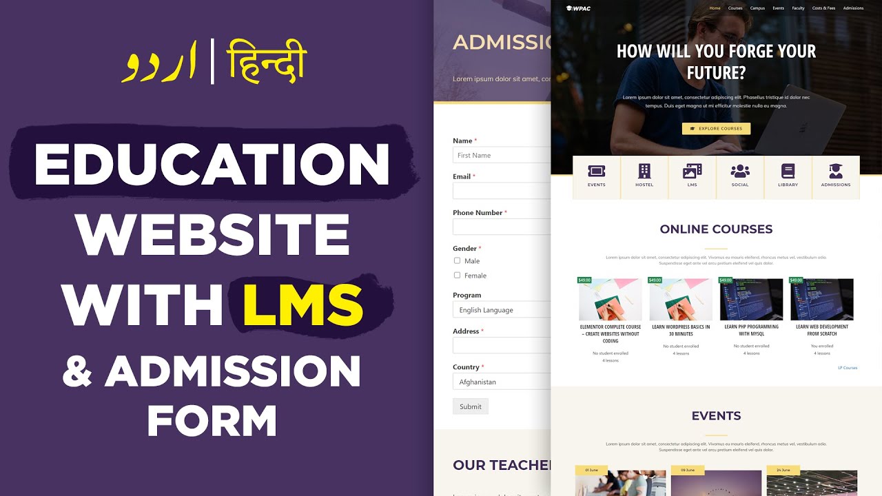 Create Online Courses, LMS, Educational Website with WordPress - Urdu & Hindi Tutorial