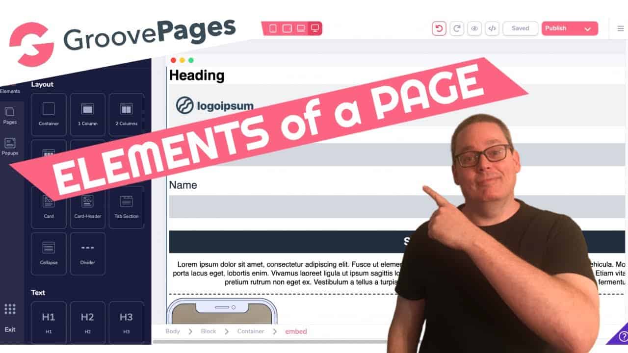 GroovePages Tutorial | Elements of a Page