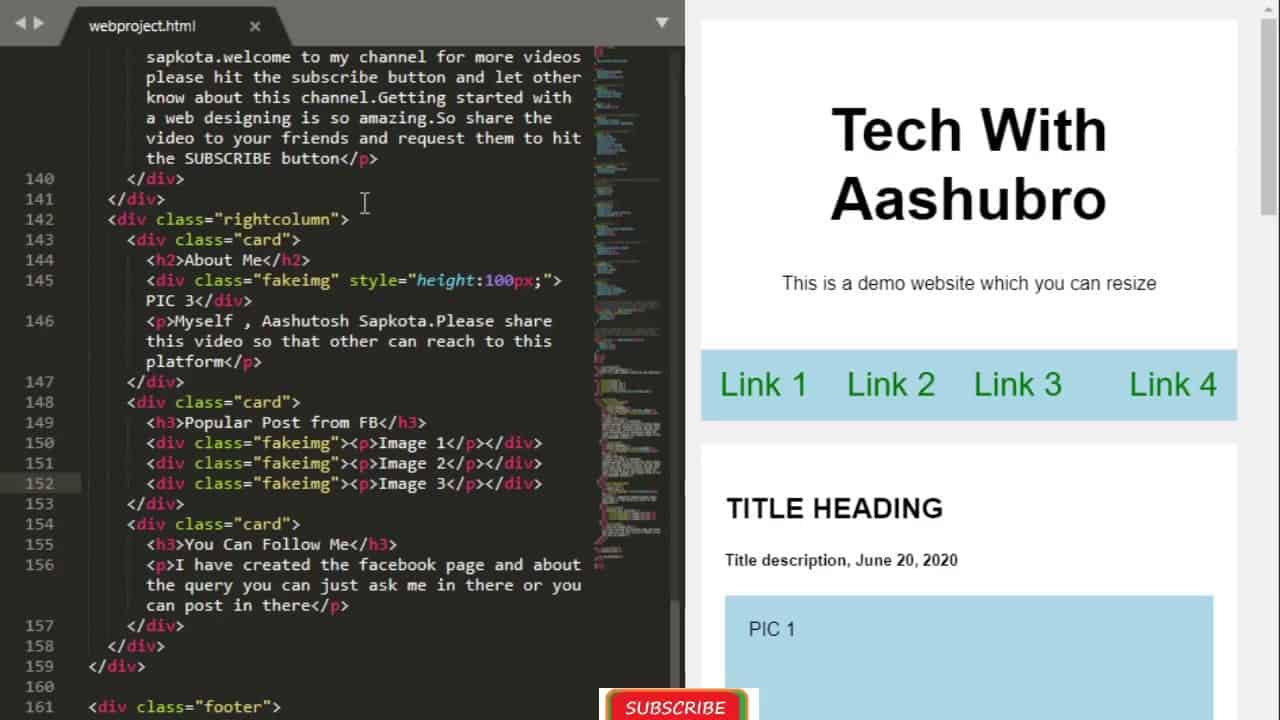 Website Designing With HTML,CSS || Simple Demo With Code||