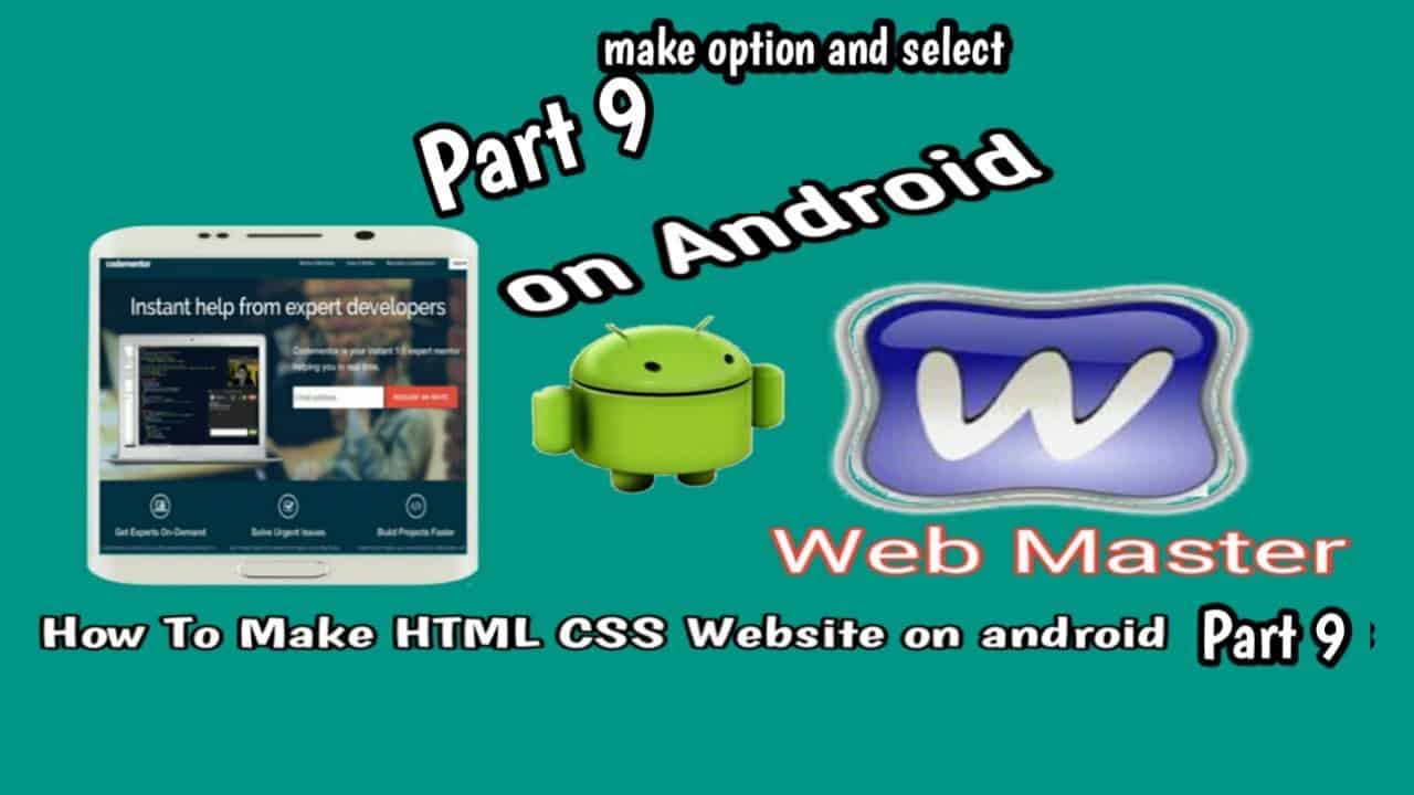 [How To make HTML CSS website on android part 9] make select with HTML on android Device