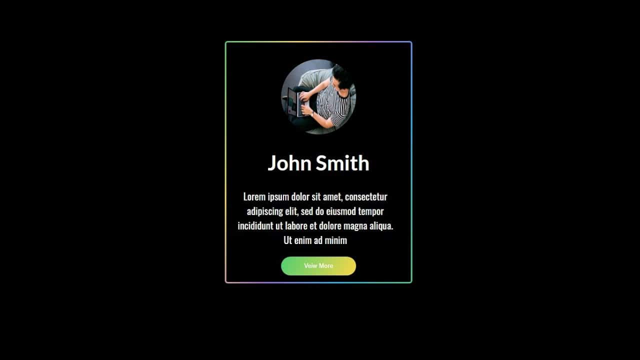 Html & Css Card With Animated Gradient