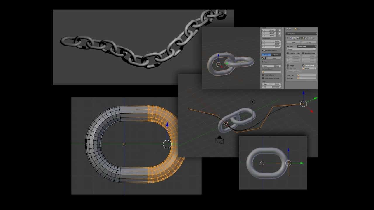 Blender 2.80 Tutorial I  How To Create chain Blender 2.80 Tutorial