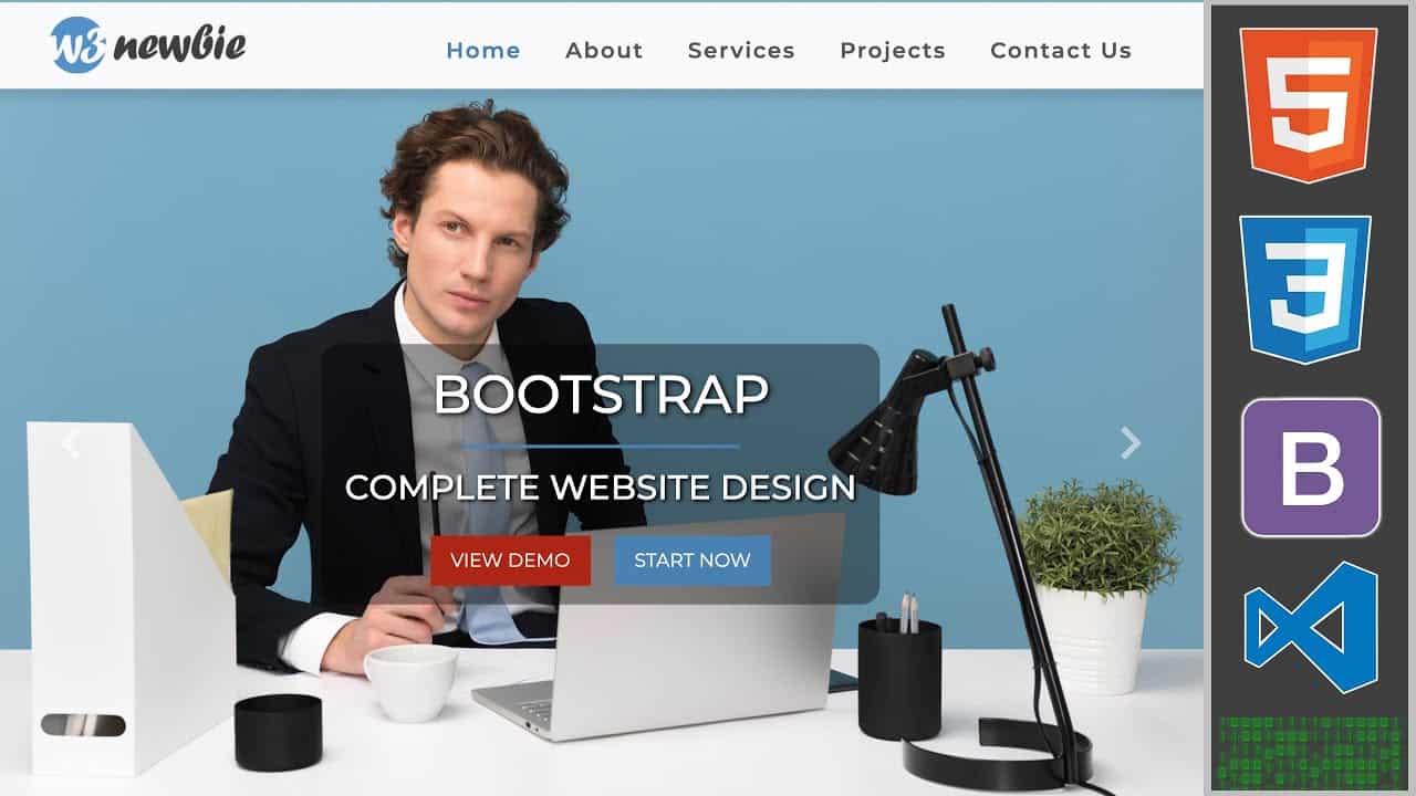 Build A Complete Bootstrap Website with HTML5, CSS3, Bootstrap 4 & VS Code - Bootstrap 2020 Design