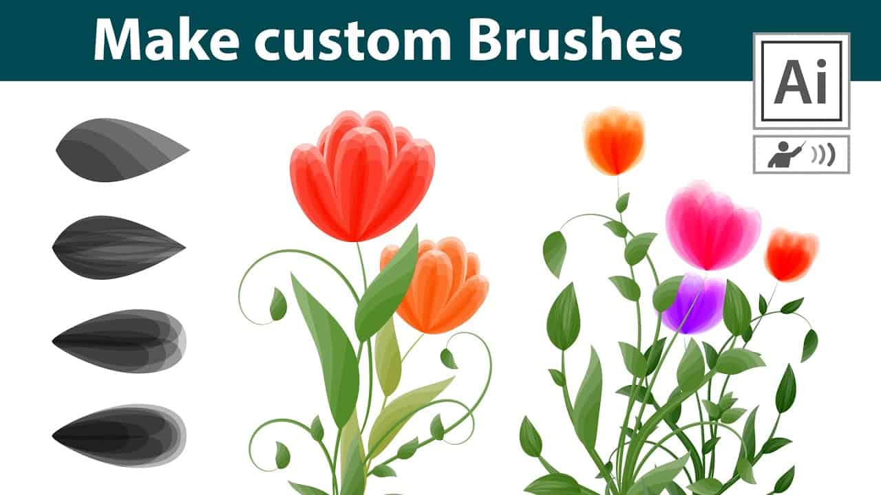 Create your own Leaf and Flower Brushes - Adobe Illustrator Drawing Tutorial
