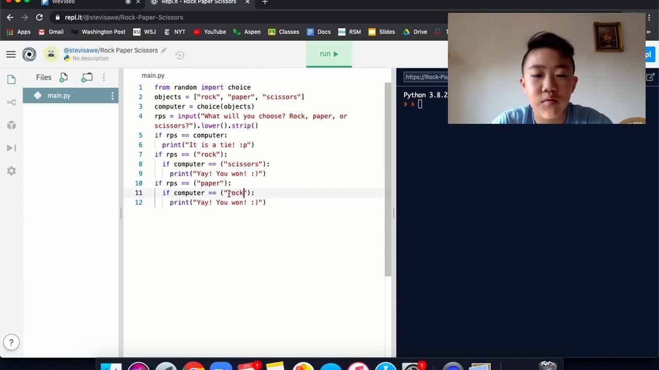 EASY PYTHON CODING TUTORIAL How to create your own Rock Paper Scissor game in python!!!