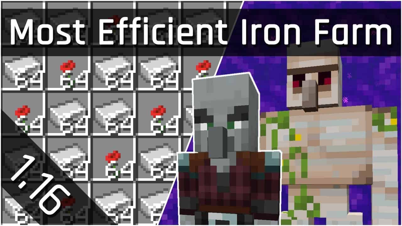 How To Build an Efficient Iron Farm Tutorial | Minecraft Java 1.16 (The Nether Update)