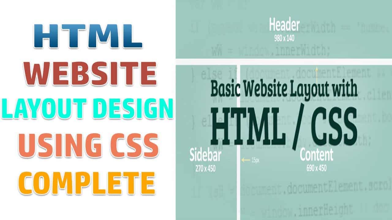 Html Coding Basics - 08 - HTML website layout complete design tutorial using CSS