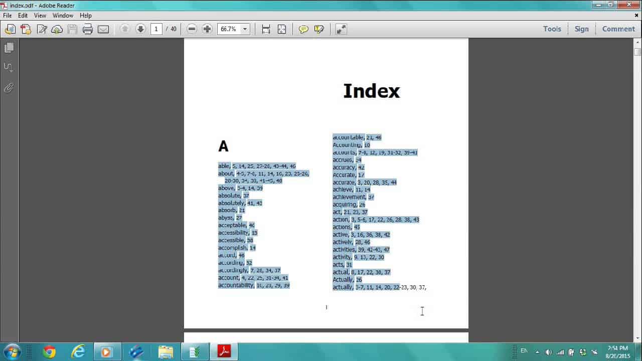 PDF Index Generator Software: How can i design my own book index template ?
