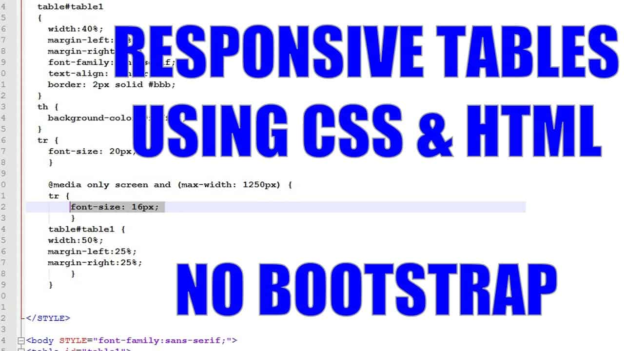 Simple Responsive Tables in CSS and HTML without Bootstrap