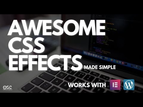 Add CSS effects to a web page using Wordpress pages or using elementor page builder