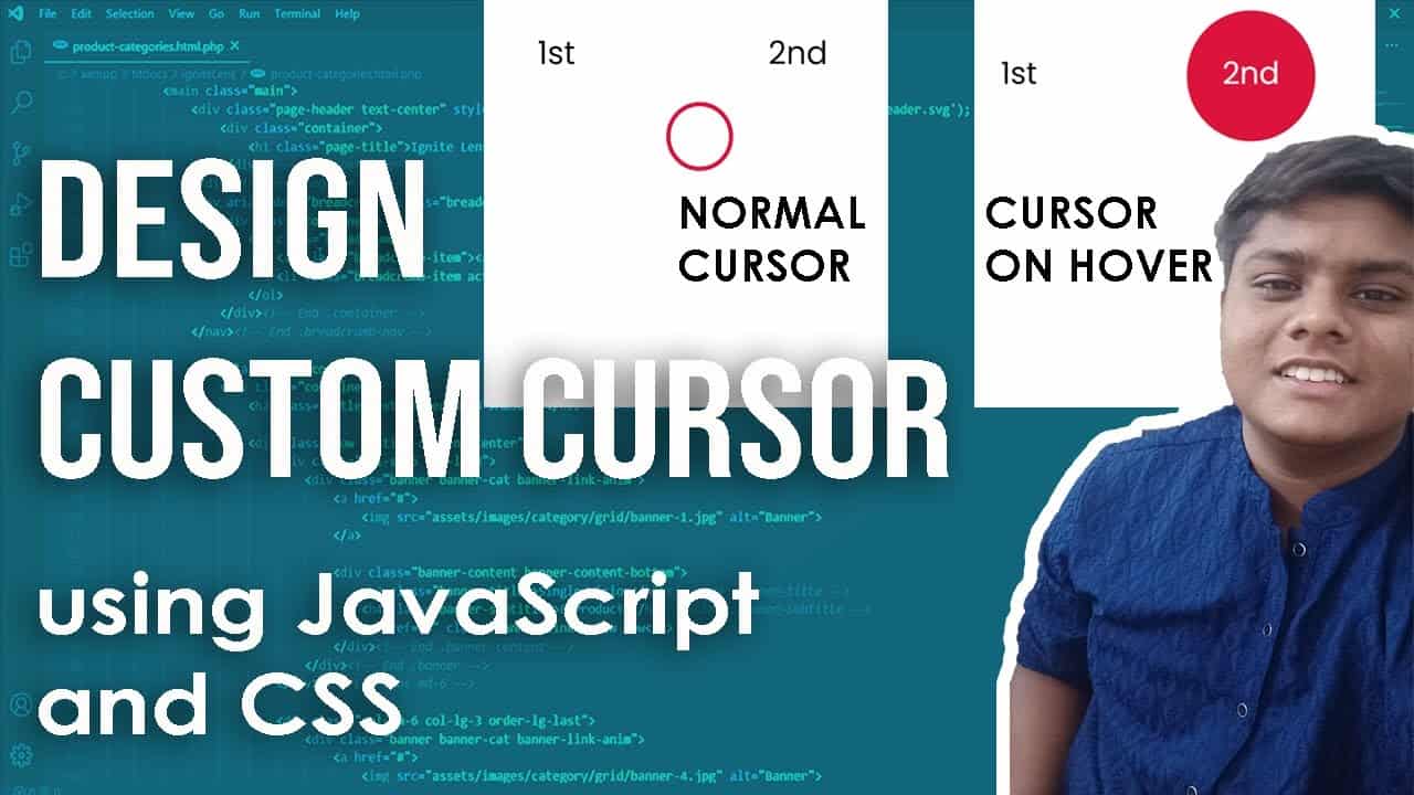 How to design a Custom Animated Cursor using JavaScript and CSS? Complete tutorial | Code Grind