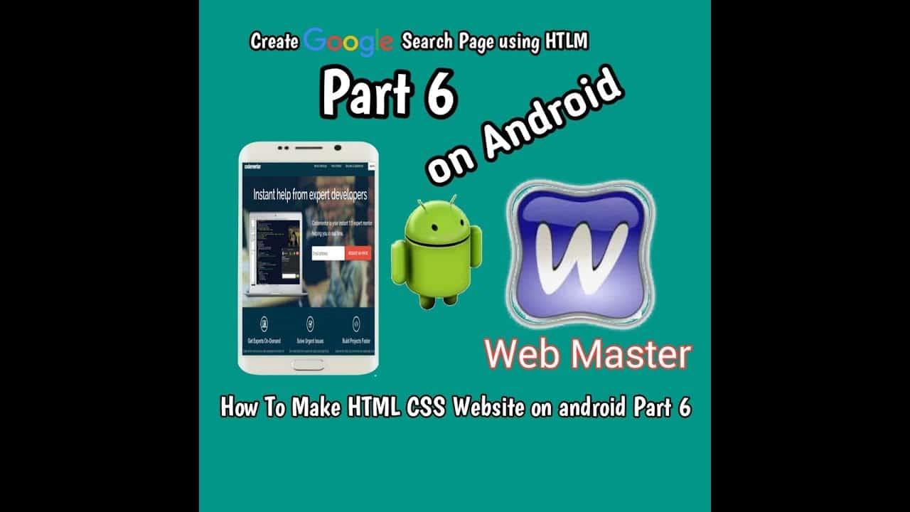[How To make HTML CSS website on android part 6] Create Google search page using HTML on android
