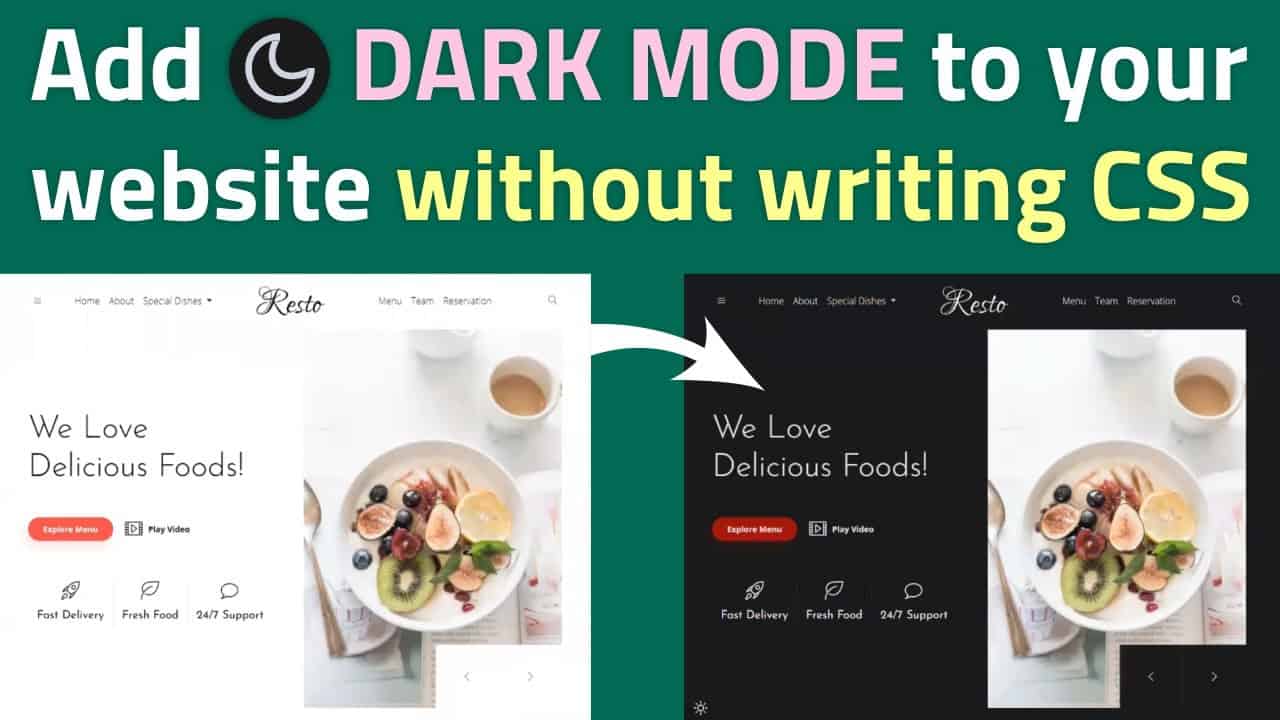 How to add dark mode to your website with no CSS