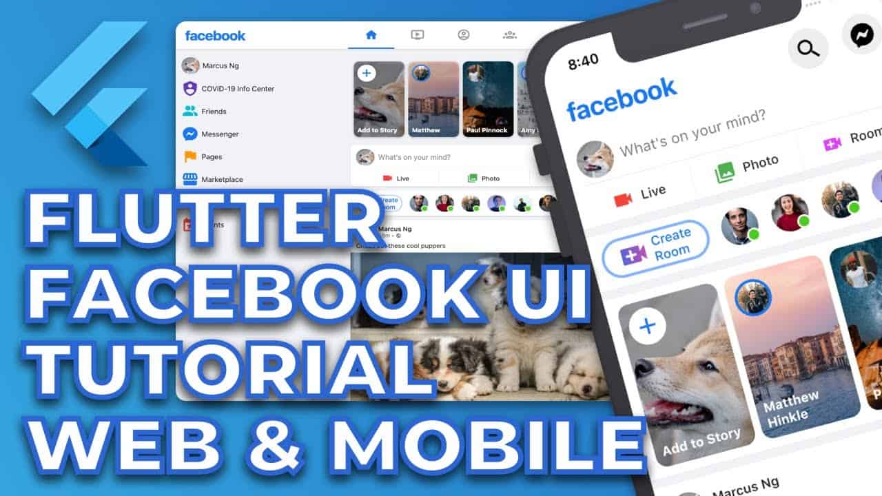 Flutter Facebook Responsive UI Tutorial | Web and Mobile