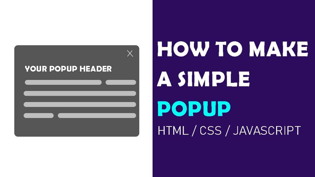 How to Create a Simple Modal Popup | HTML, CSS, JavaScript | Web cifar 2020