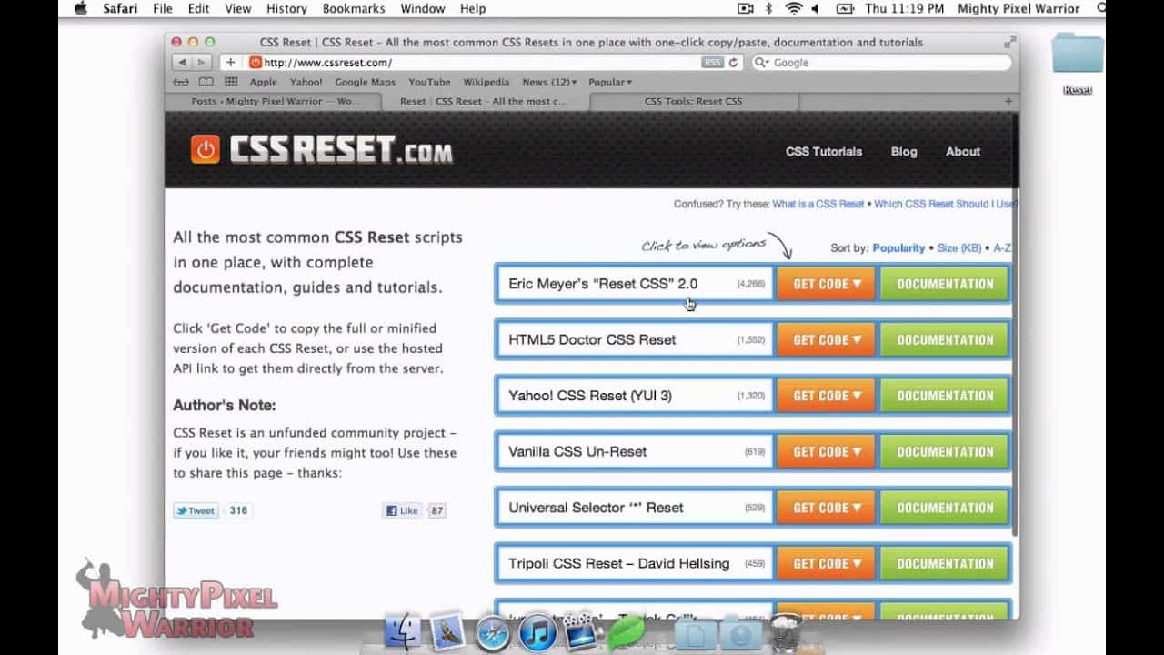 Trick #003 - How to "Reset your CSS"